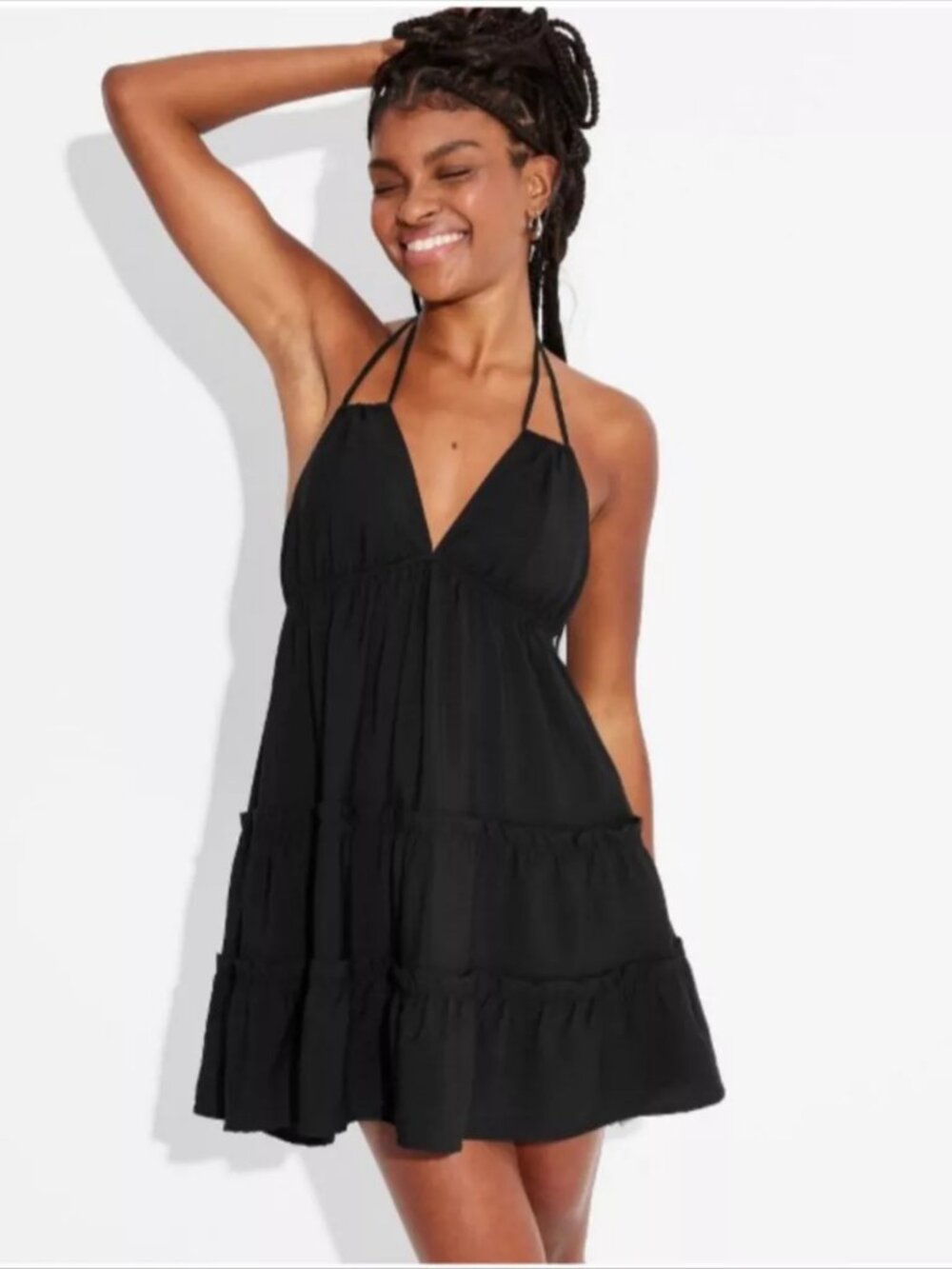 Wild Fable Triangle Cup Tiered Mini Babydoll Dress (Used — Excellent) • Size: S